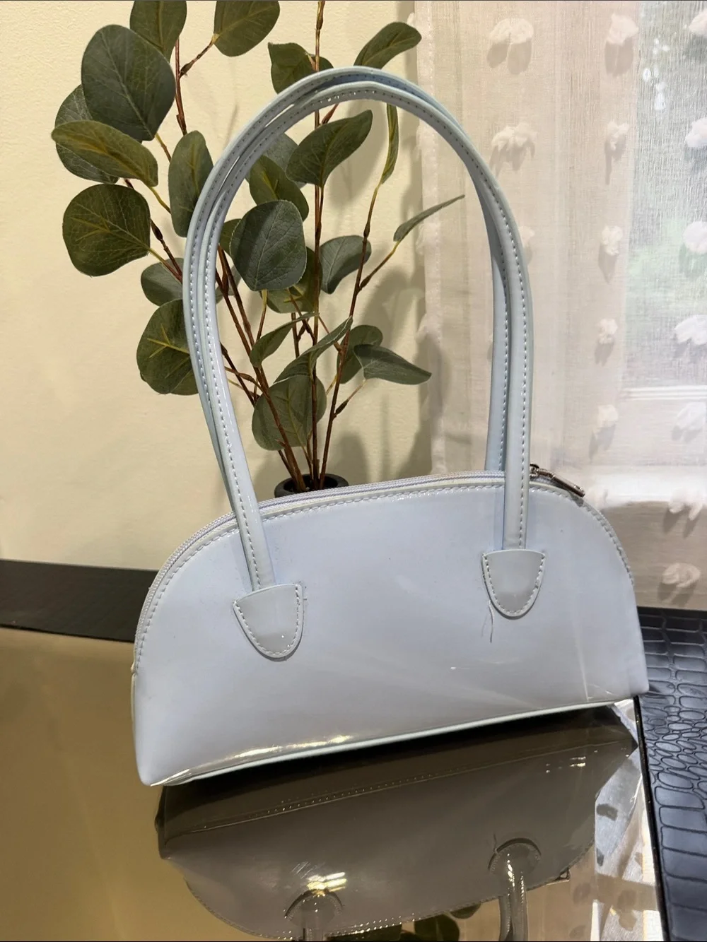 H&M Pale Blue Dome-Top Shoulder Bag